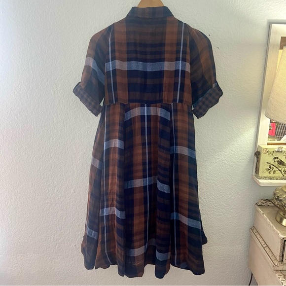 Anthropologie Holding Horses Plaid Shirt Dress, size 4 - Picture 10 of 12